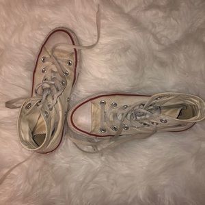 White converse high tops. Size 5.